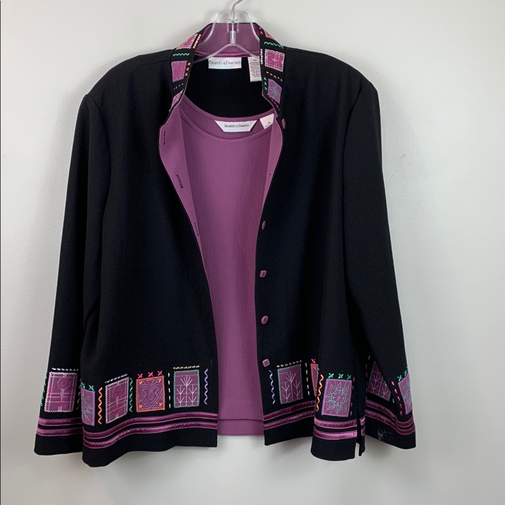 Draper's & Damon's 2 Pice Set Embroidered Jacket & Matching Shell - Picture 2 of 9